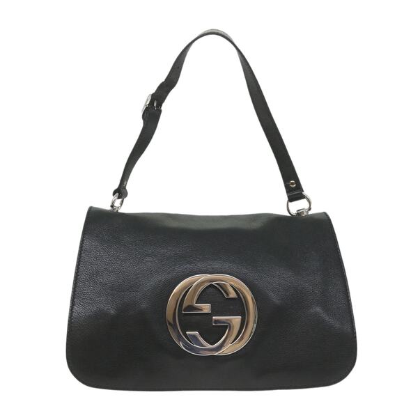 GUCCI Interlocking Shoulder Bag Leather Black - Picture 13 of 16